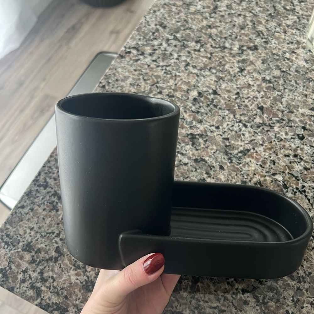 Crate&Barrel Black Sink Caddy